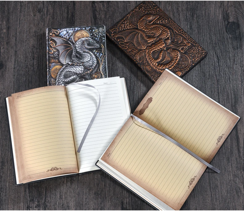 1 pz creativo retrò in rilievo Notebook simulazione Western Dragon serie A5 Notebook di lusso ufficio affari regalo blocco note