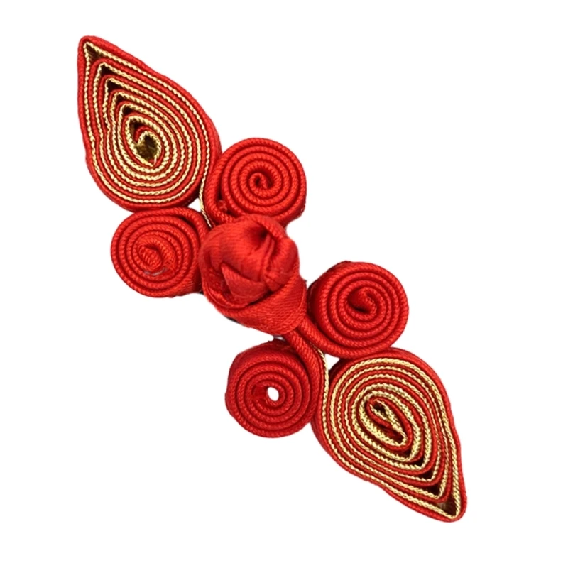 10 Pairs Chinese Cheongsam Buckle Traditional Knot Fastener Peach Knot Buttons DIY Handcraft Clothing Decorative Accessory