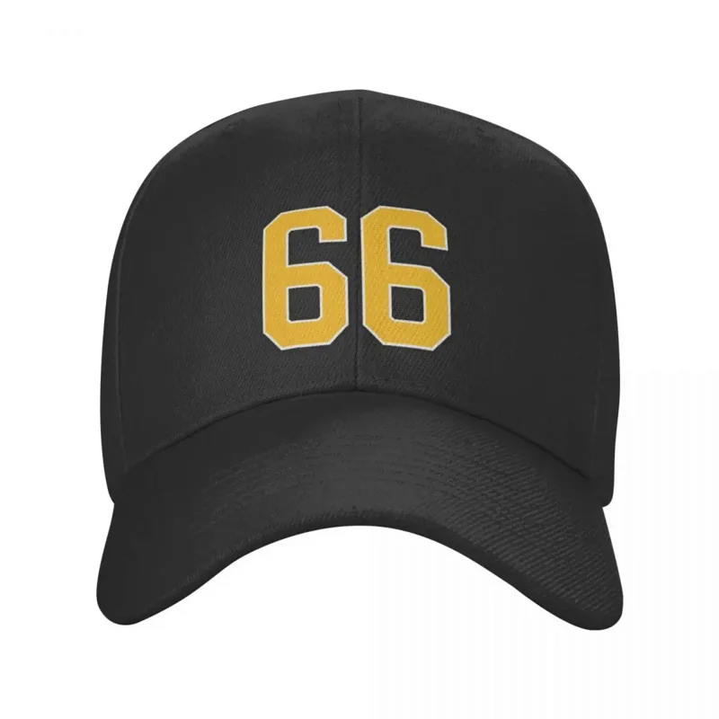 Yellow Number 66 lucky sports jersey sixty six Baseball Cap Brand Man cap derby hat Beach Bag Hats Man Women's