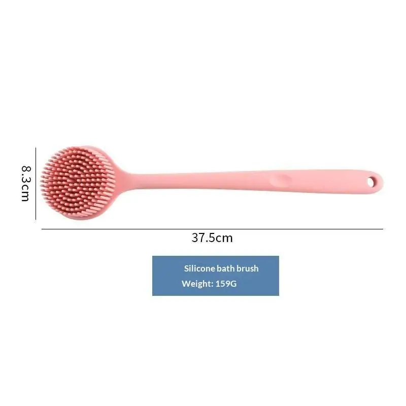 Silicone Bath Body Brush with Long Non-Slip Handle Deep Exfoliating Gentle Scrub Suitable for All Skin Type Shower