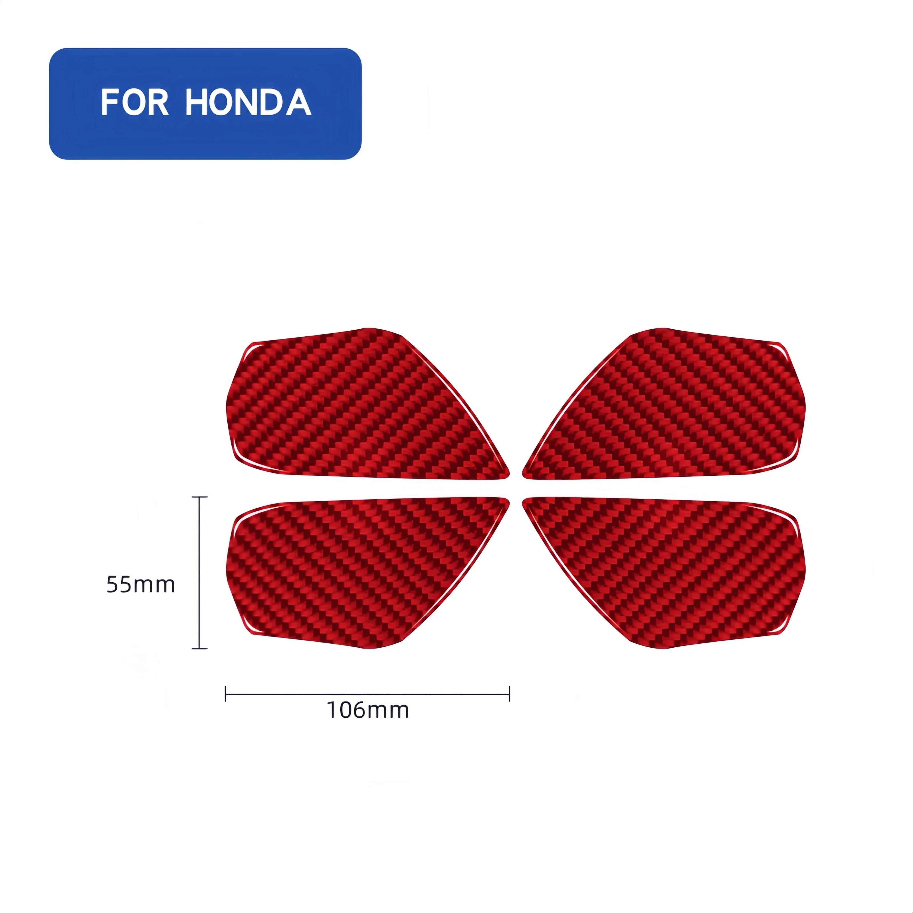 4pcs Car Interior Door Handle Bowl Cover Trim Carbon Fiber Decor Sticker For 2016-2019 Honda Civic 10th Gen Car Accsesories