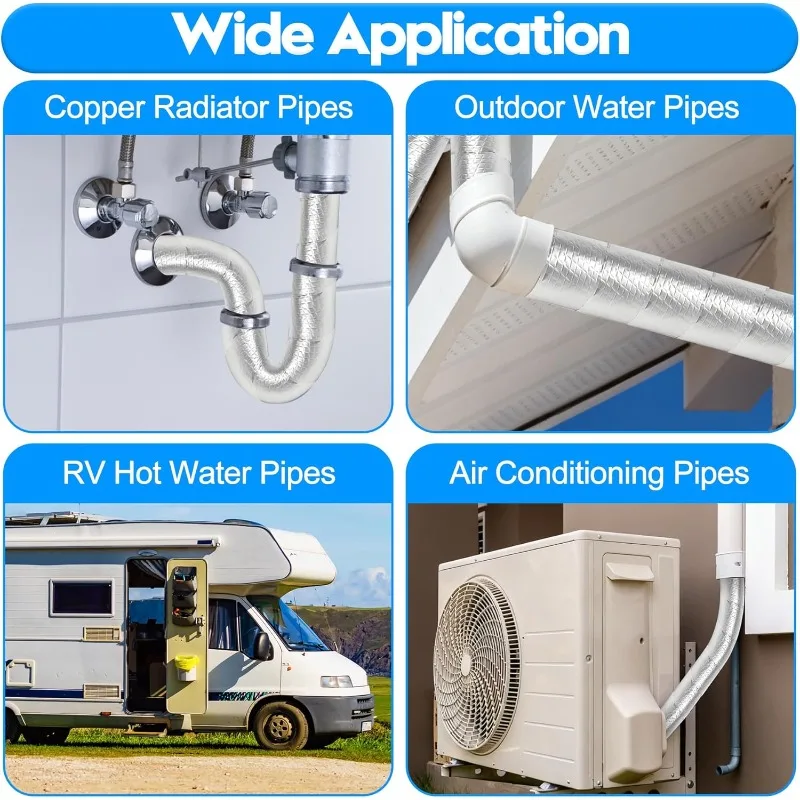 الألومنيوم احباط ذاتية اللصق الأنابيب العزل الشريط الحريق للخارجية الشتاء تجميد حماية أنابيب المياه الساخنة الباردة التفاف