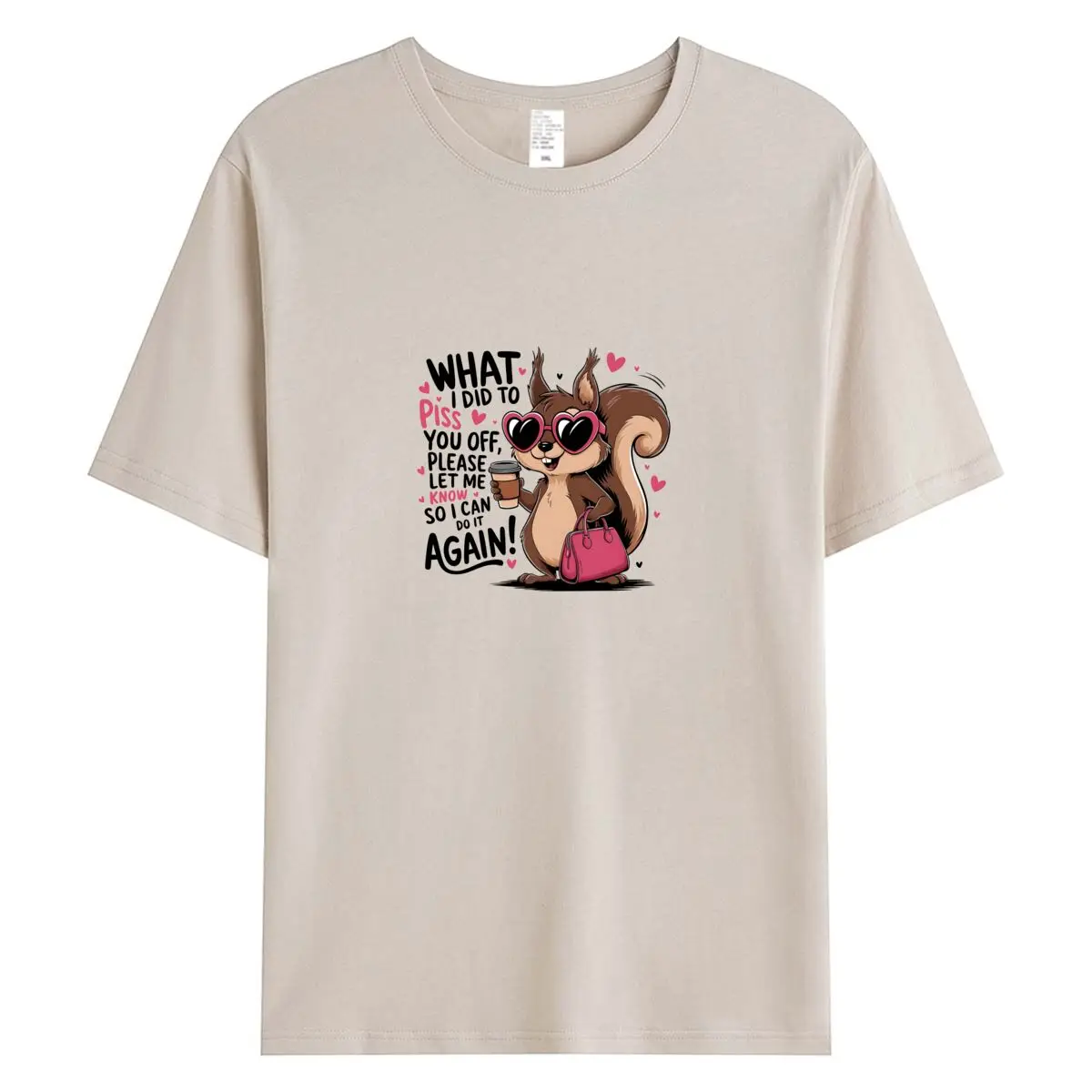 Women Tee Tops Summer Woman Clothing 100% Cotton Short Sleeve T-shirt Funny Squirrel Graphic T Shirts Oversized Female Tshirt