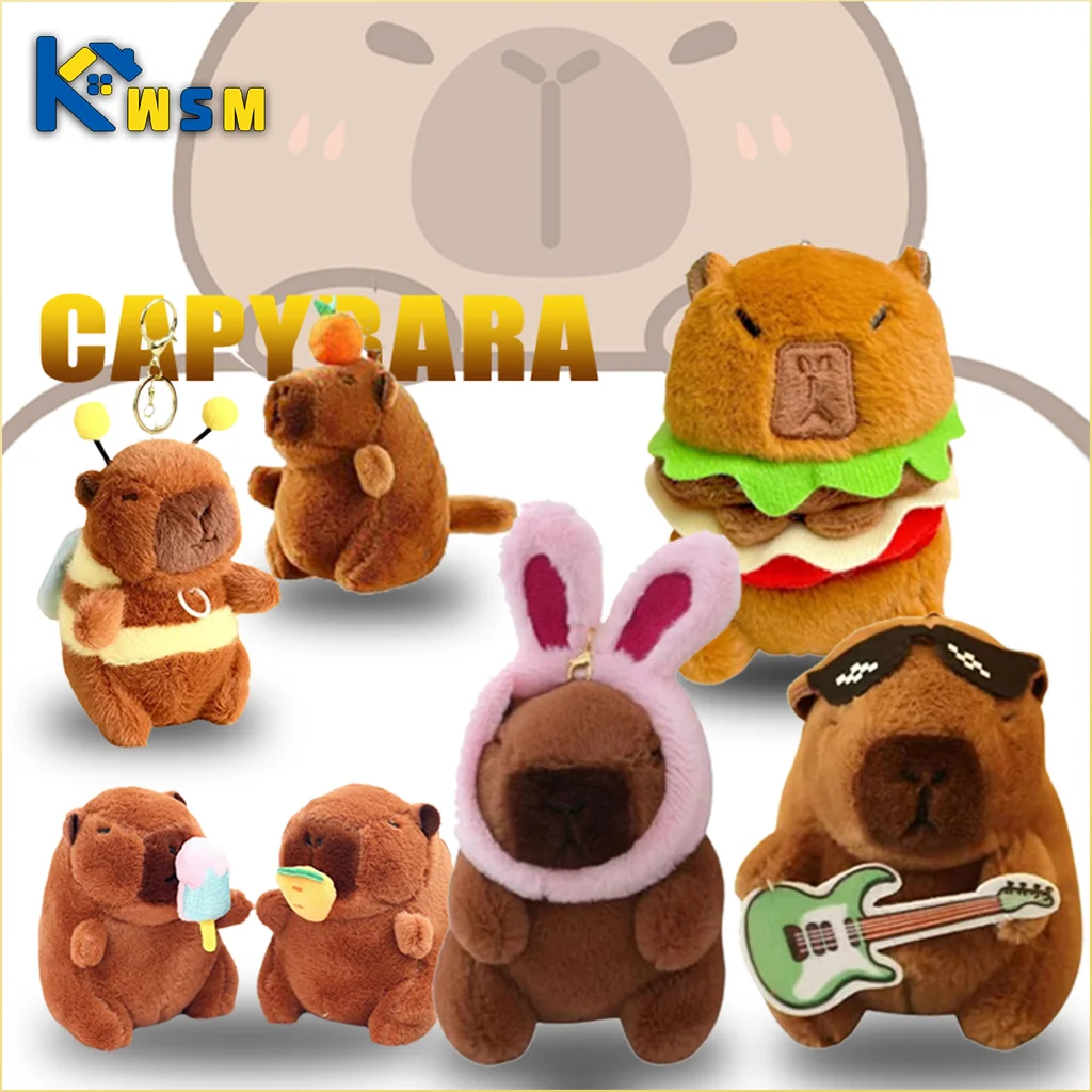 

Мультяшная капибара, плюшевый брелок, кулон, игрушка, кукла, сумка, подвесное украшение, милое настольное украшение автомобиля для детей, подарок на день рождения