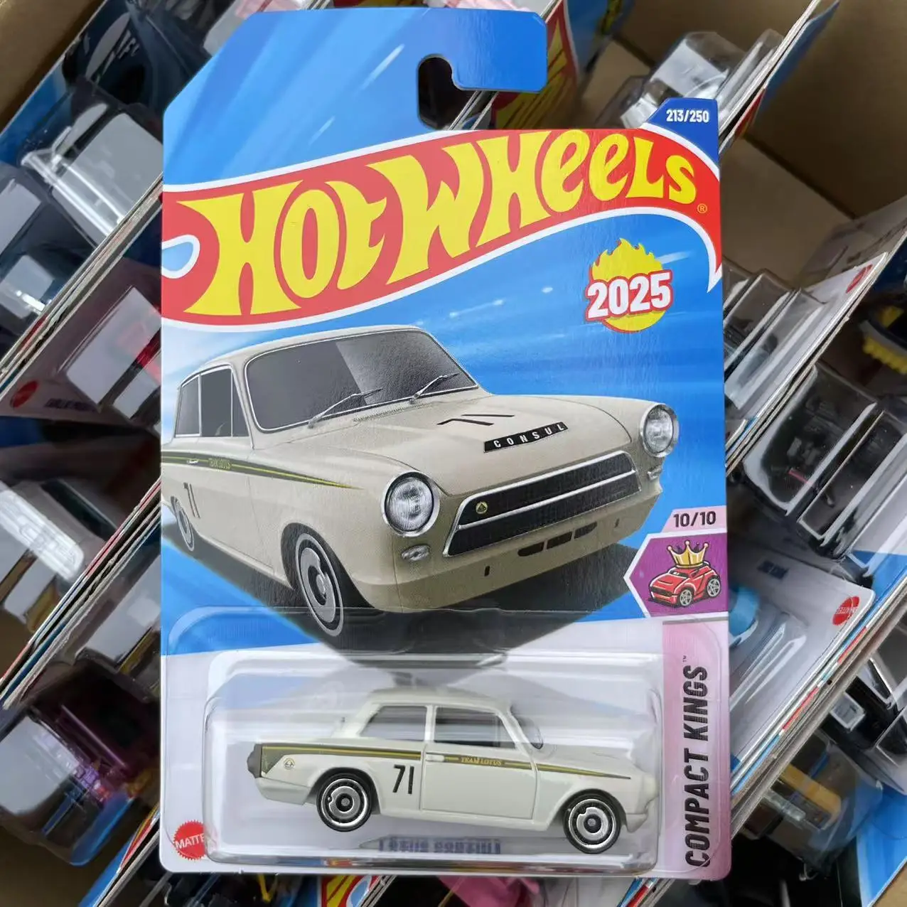오리지널 2025L 핫휠 자동차 로터스 코르티나 남자아이 장난감 1/64 다이캐스트 자동차 미니어처 금속 모델 컴팩트 킹스 생일 선물