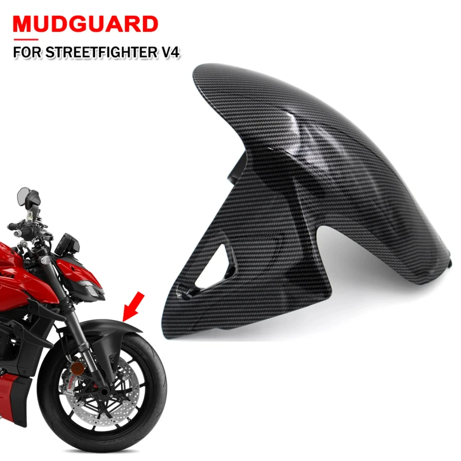 

Motorcycle Front Fender Mudguard Mud Guard Splash Dust Guard Wheel Cover Fairing kits For Ducati Streetfighter V4 V 4 2020-2023