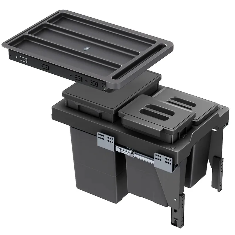 *for About  Kitchen Cabinet Pullout Trash Bin Household Under Cabinet Trash Can Built in Kitchen Waste Bin with Lid