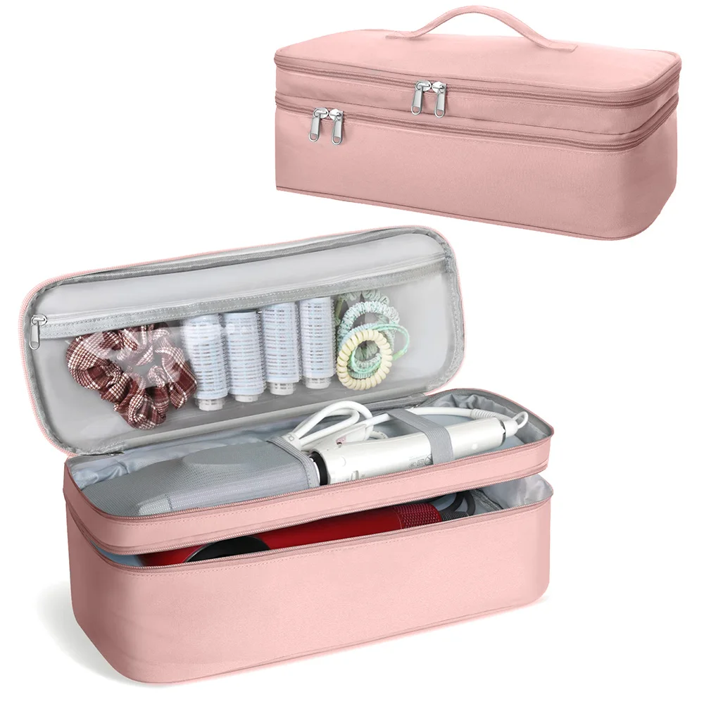 Portable Double-Layer Carrying Case, Hair Dryer Travel Storage Bag, Travel Case Storage for Dyson, Shark Flexstyle, Attachments