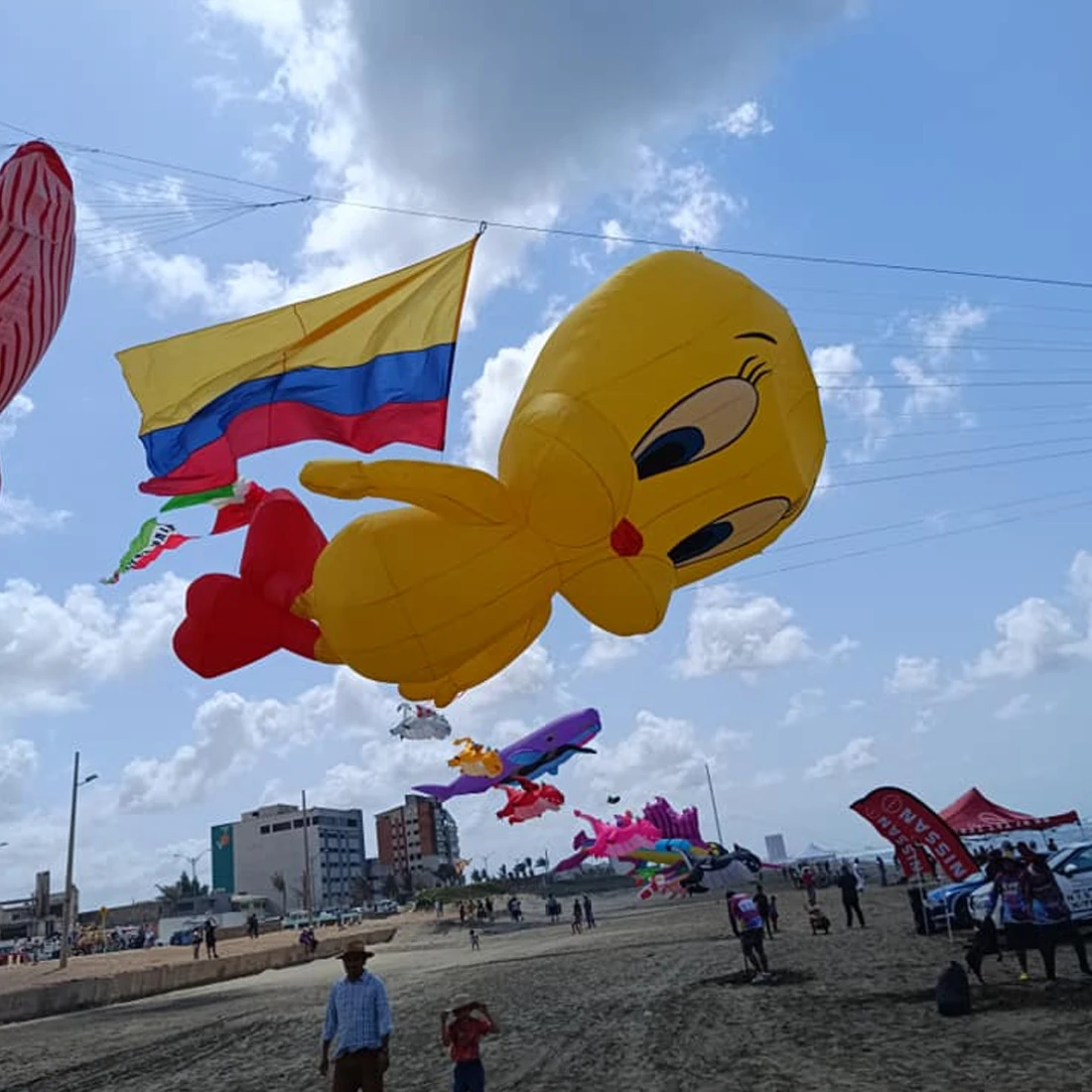 9KM 3,5m Chick Kite Line Wasserijhanger Zachte opblaasbare showvlieger voor Kite Festival 30D Ripstop Nylon (Accepteer groothandel)