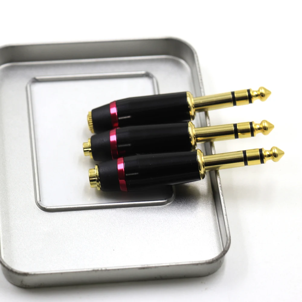 HiFi pozłacane 2.5mm/3.5mm/4.4mm zbalansowane żeńskie do 1/4 6.35mm TRS męskie Adapter konwerter