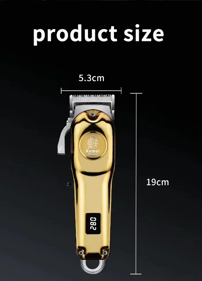 Kemei KM-678 KM-2024 KM-2628 Professionelle elektrische Haarschneidemaschine Bartschneidemaschine wiederaufladbare Herrenrasierer Haarschneider Kit – Detail 10