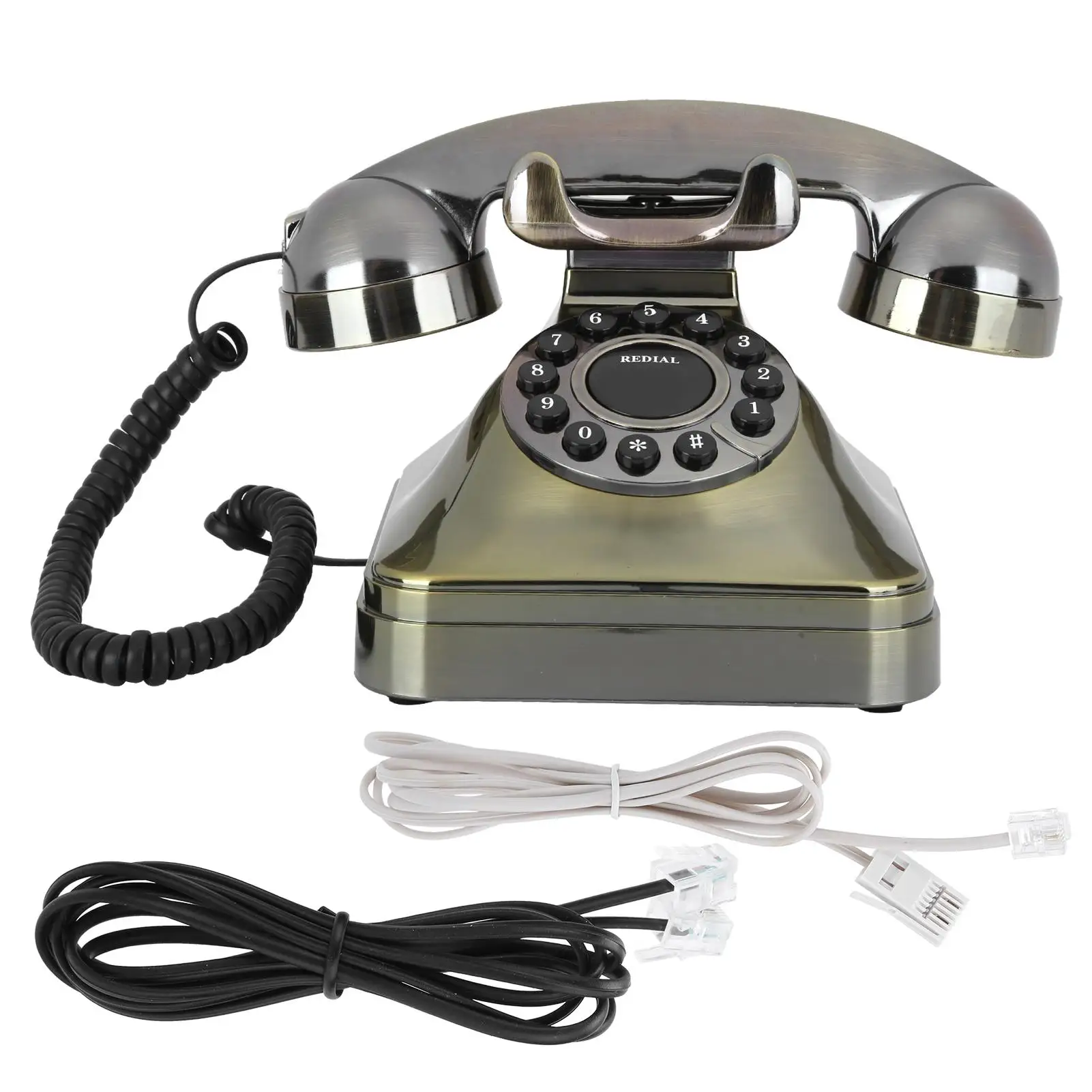 

Retro Antique Corded Telephone Vintage Decorative Landline Phone Fixed Button Dial Classic for home Decor