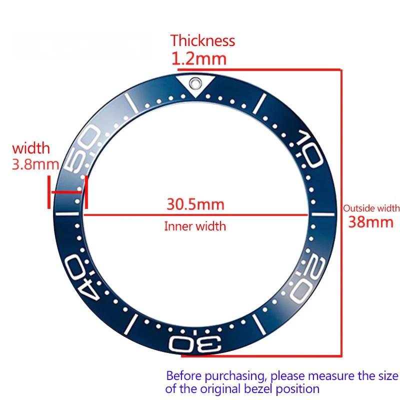 High Quality 38mm  Ceramic Watch Bezel Insert For Omega Seamaster 300 Sea  Scale Circle Replace Colorful  Ring watch accessories