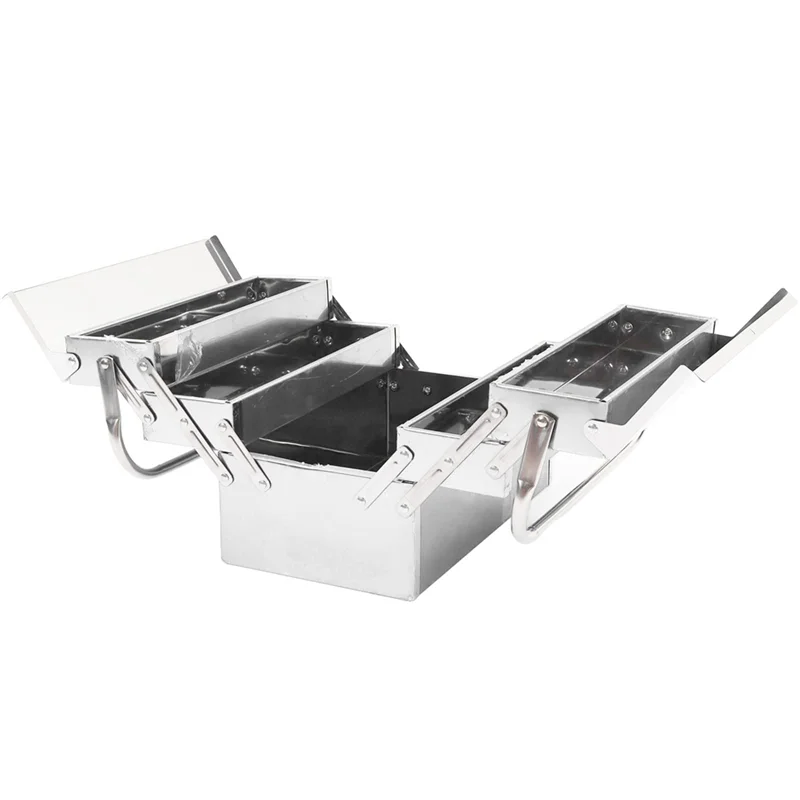 

A88E-Metal Cantilever Tool Box With 3 Layers, 5 Trays, Proof Retractable Organizer For Handyman Needs