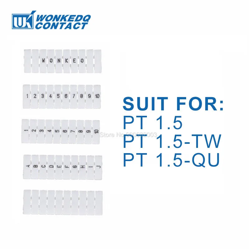 10Pcs ZB3.5 Label For PT1.5 PT 1.5 With Standard Numbering Blank ZB 3.5 DIN Rail Terminal Block Accessories Zack Marker Strips