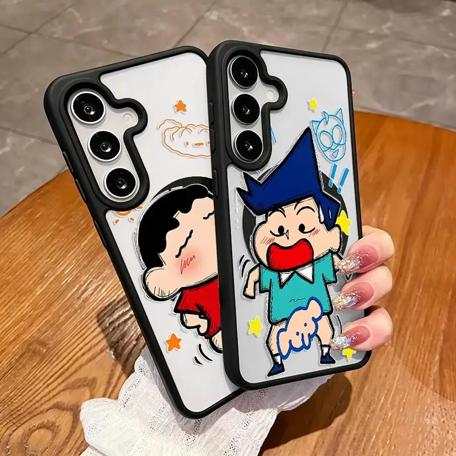 Phone Case for Samsung Galaxy A57 A27 M17 A36 A35 A55 A54 A26 A17 A37 A56 A25 F17 A16 A15 Magnetic Cover C-Crayon S-ShinChan