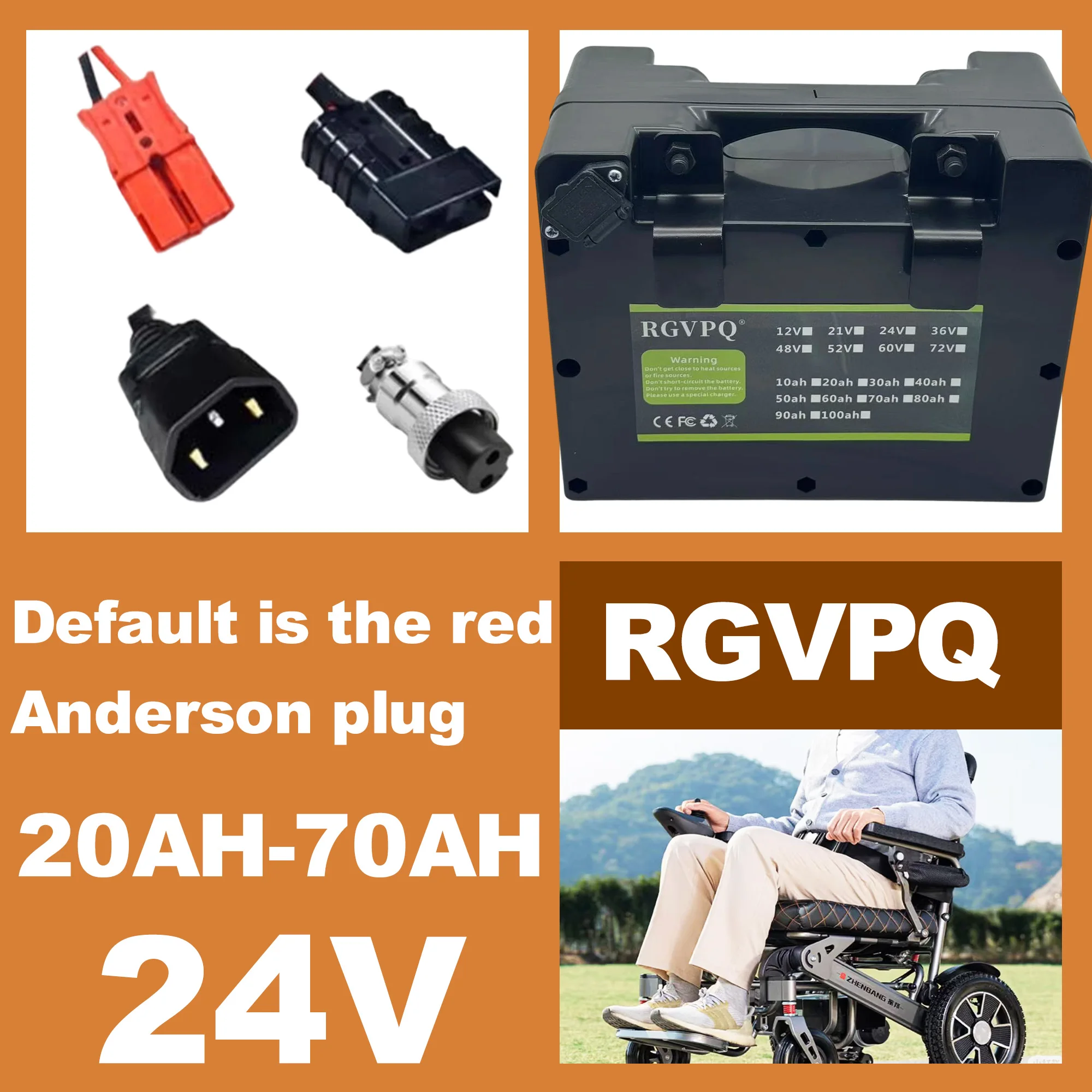 

Air transportation, original 24V electric wheelchair lithium battery 20AH-70AH, universal battery for elderly mobility scooters