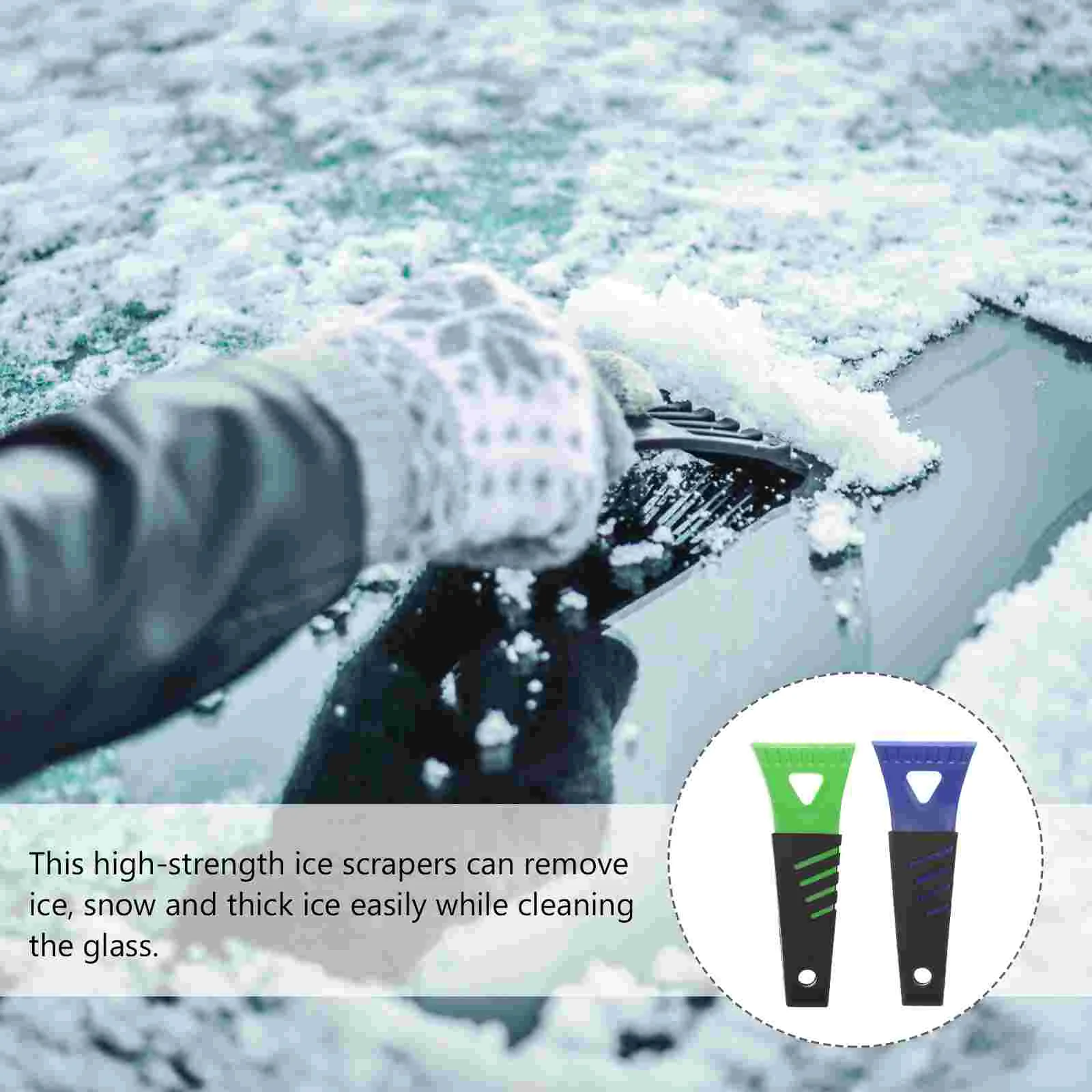 2 Pcs Mini Plastic Spatula Snow Removal Tool Frost Scraper Brush Car Windshield Cleaning Pp Ice Freezing Weather