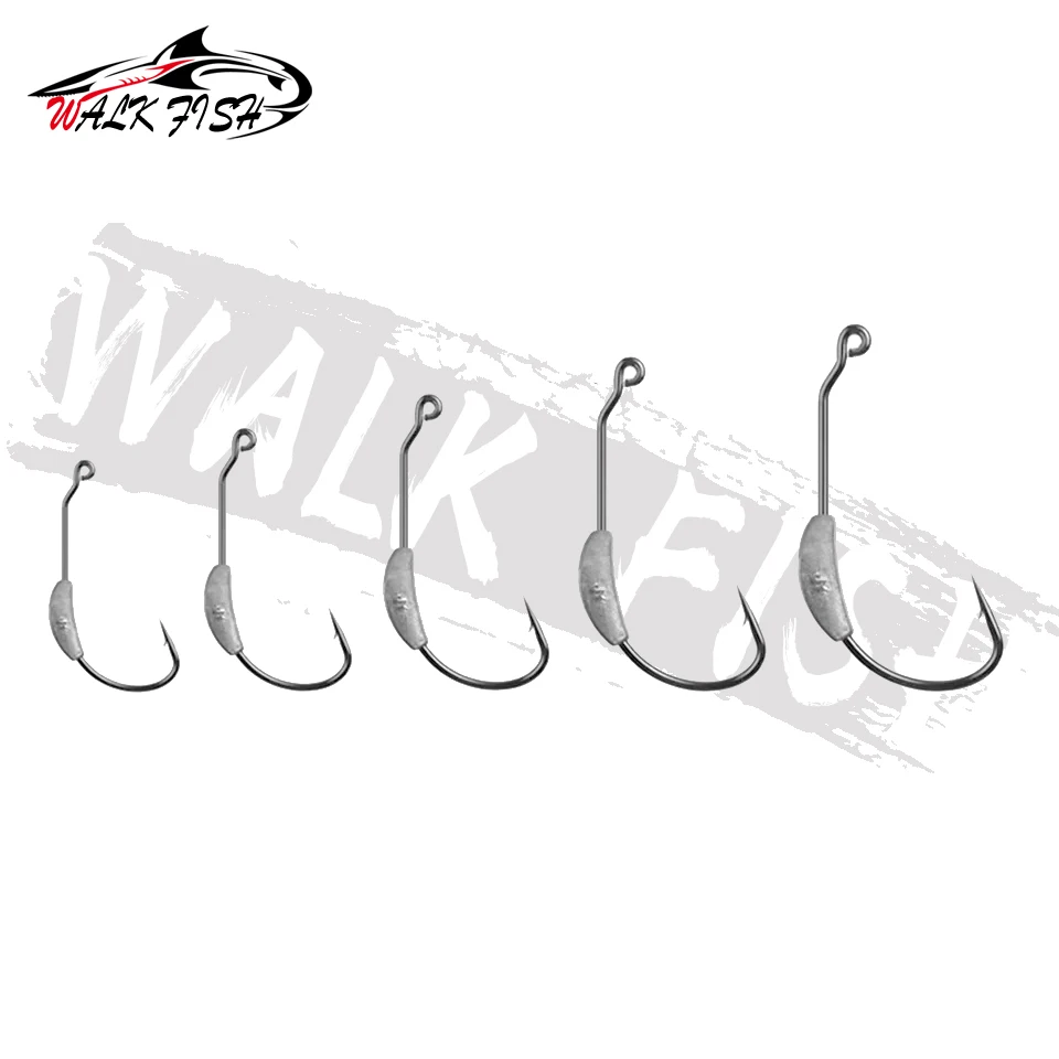 WALK FISH 5PCS Fishing Hook Lead Jig Head 2g 2.5g 3g 5.25g 7g Spring Lock Pin For Soft Bait Of Carbon Steel Hooks Fishing Tackle image 6