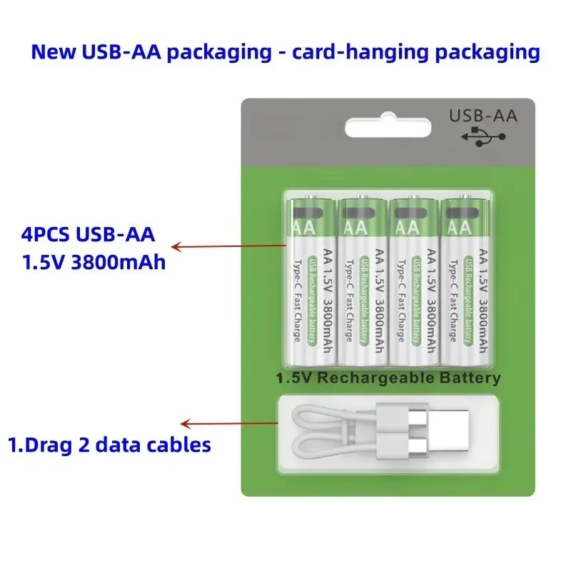 Pilas recargables de litio AA AAA USB para pesca deportiva - imagen 4