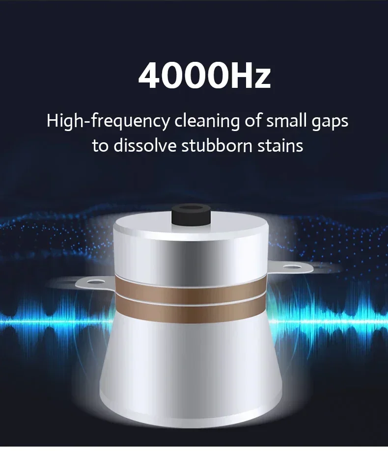 Tragbarer Ultraschallreiniger für Schmuck, Teile, Brillen, Zahnprothesen, Uhren, Vibrations-Dualfrequenzgerät 30W/50W Ultraschallreiniger EU-Stecker 600ml – Detail 8
