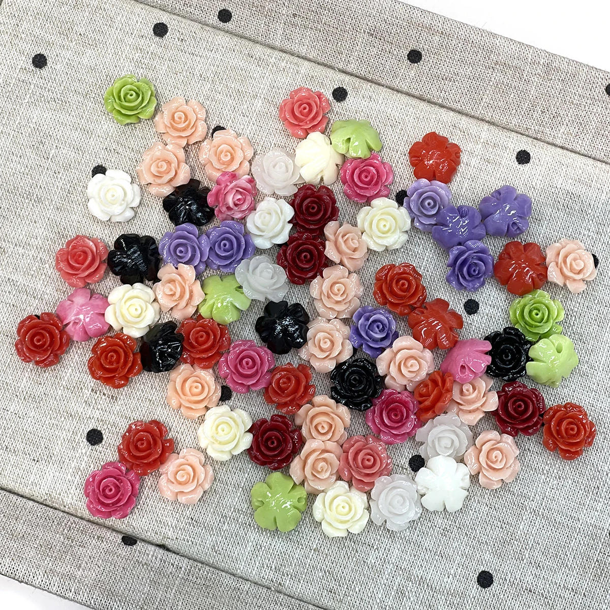 10pcs Natural Shell Beads Colorful Rose-Shaped Through-Hole Beads for Jewelry Making Supplies DIY Necklaces Bracelet Accessory