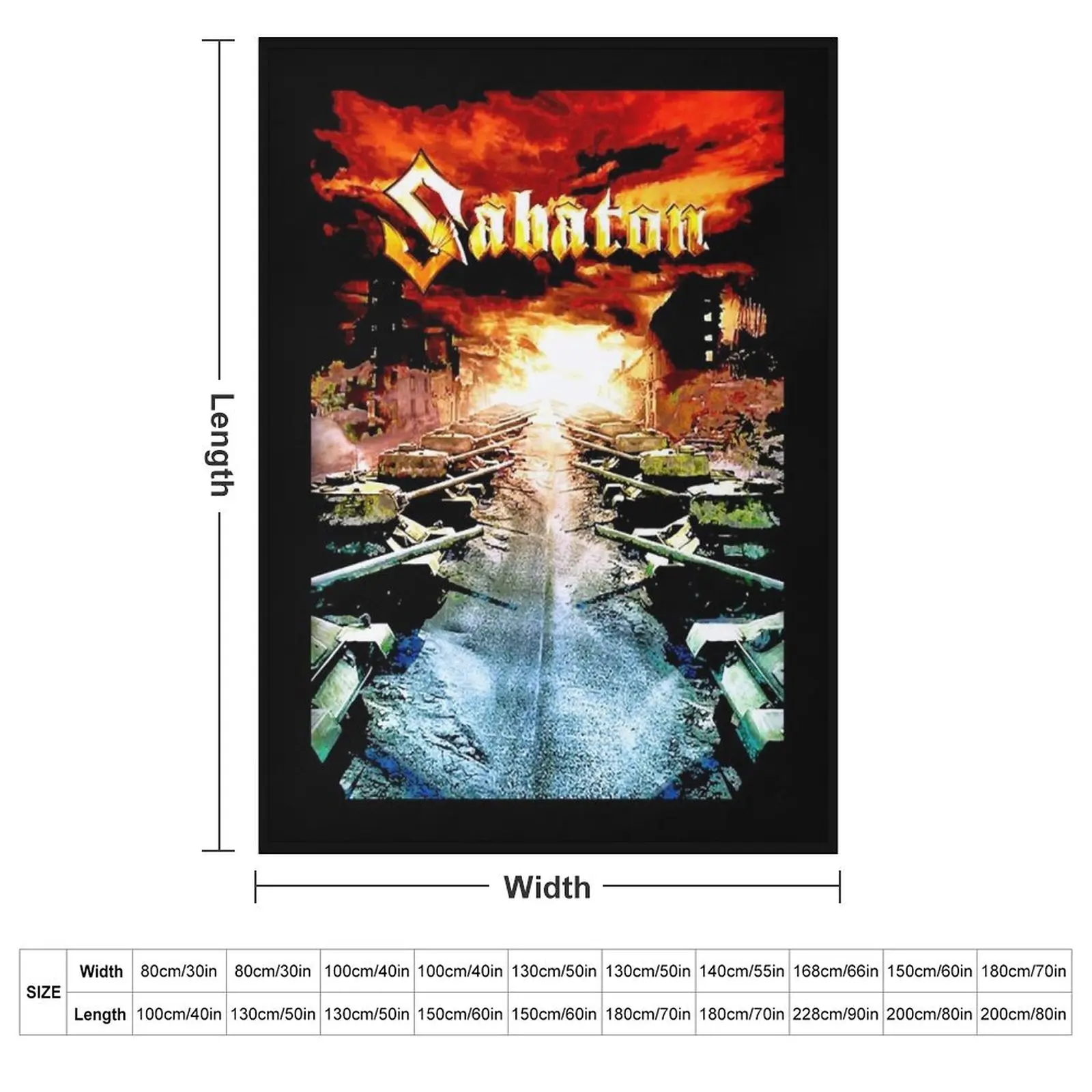 Mens Funny Sabaton Band Gifts Movie Fans Throw Blanket Flannel Fabric Hair Soft Plaid Blankets