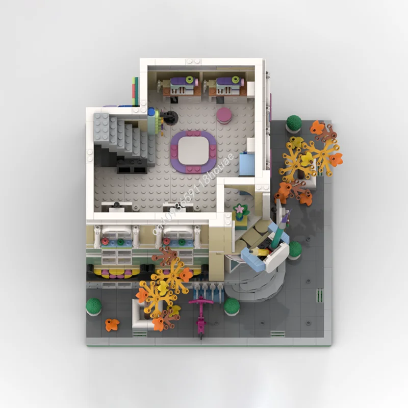 2264개 MOC 모듈러 아트 스쿨 코너 모델 블록 건축 장난감 조립 DIY 아이디어 브릭 크리스마스 선물 생일 선물