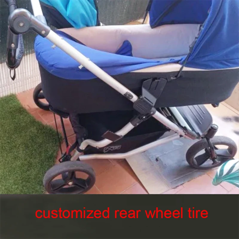 Rear Wheel Tire For Mountain Buggy Duet Back Tyre Cover PU Tubeless Case With Tread Direct Replacement Baby Stroller Accessories