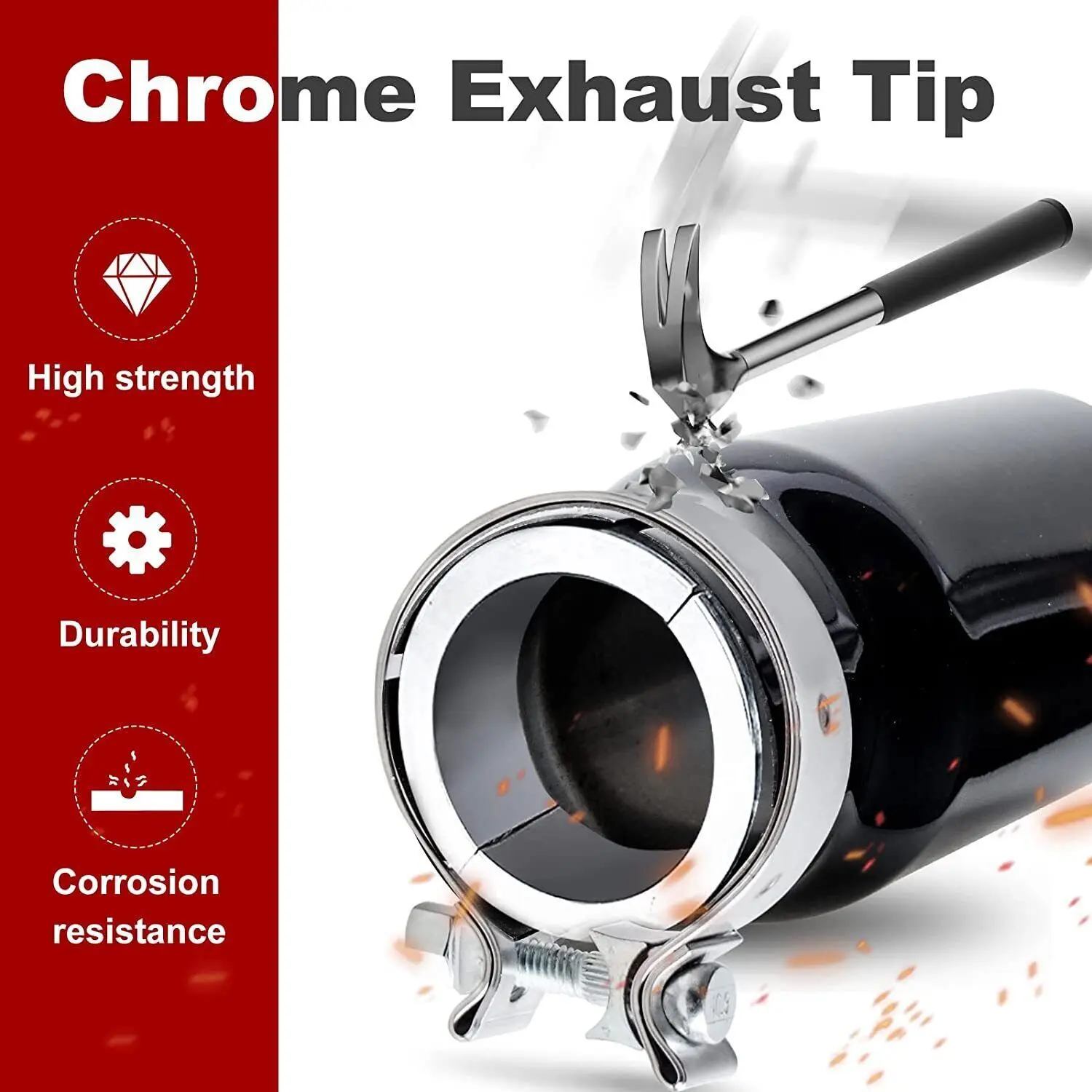 เหมาะสําหรับ 2005-2023 Toyota Tacoma Black Chrome ท่อไอเสีย OEM PT932-35180-02