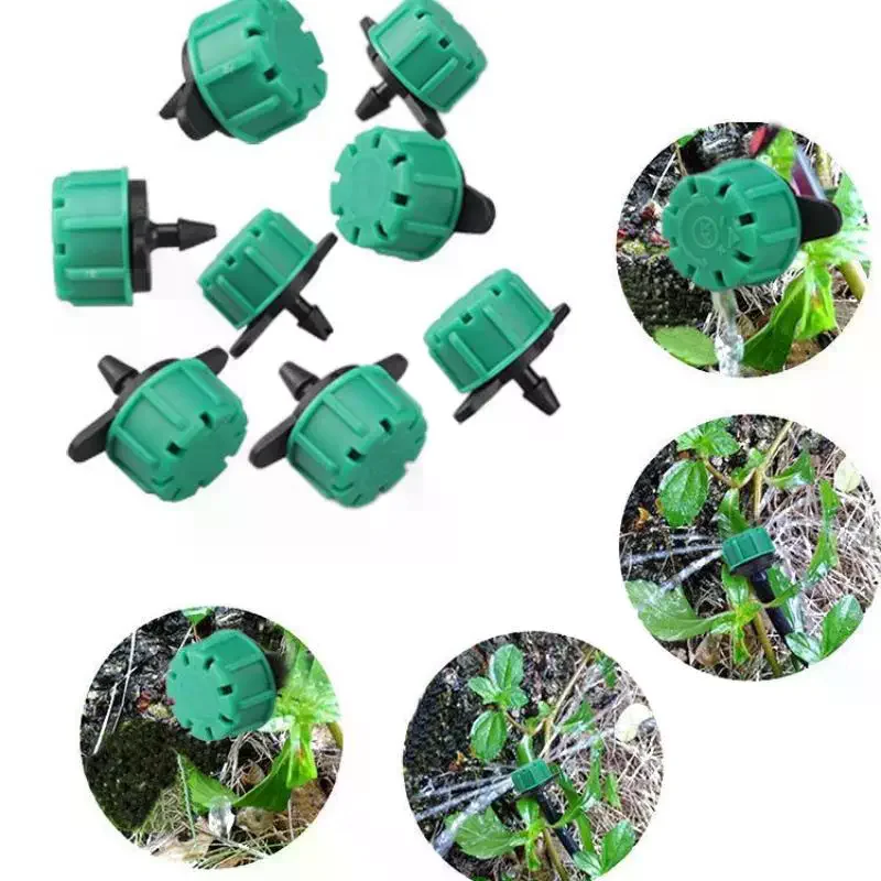 10/100Pcs Adjustable Micro Flow Dripper for 4/7mm PVC Hose Garden Irrigation Misting Drip Head Sprinkler Water Saving Plant Car