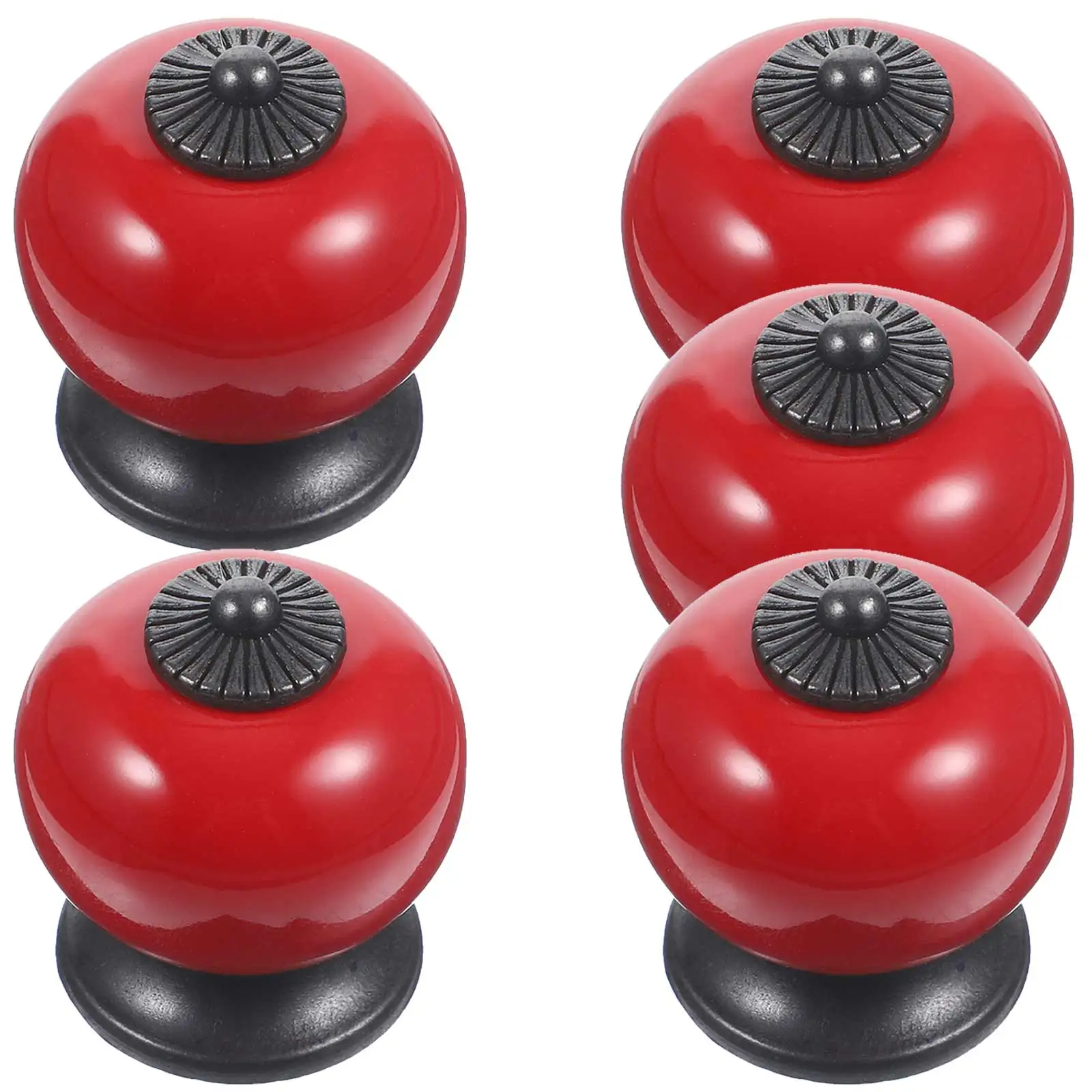 

5Pcs Simple White Ceramic Door Knobs 38x38mm Round Pull Handles for Drawer Cabinet Bin Wardrobe Easy Install Screws Included