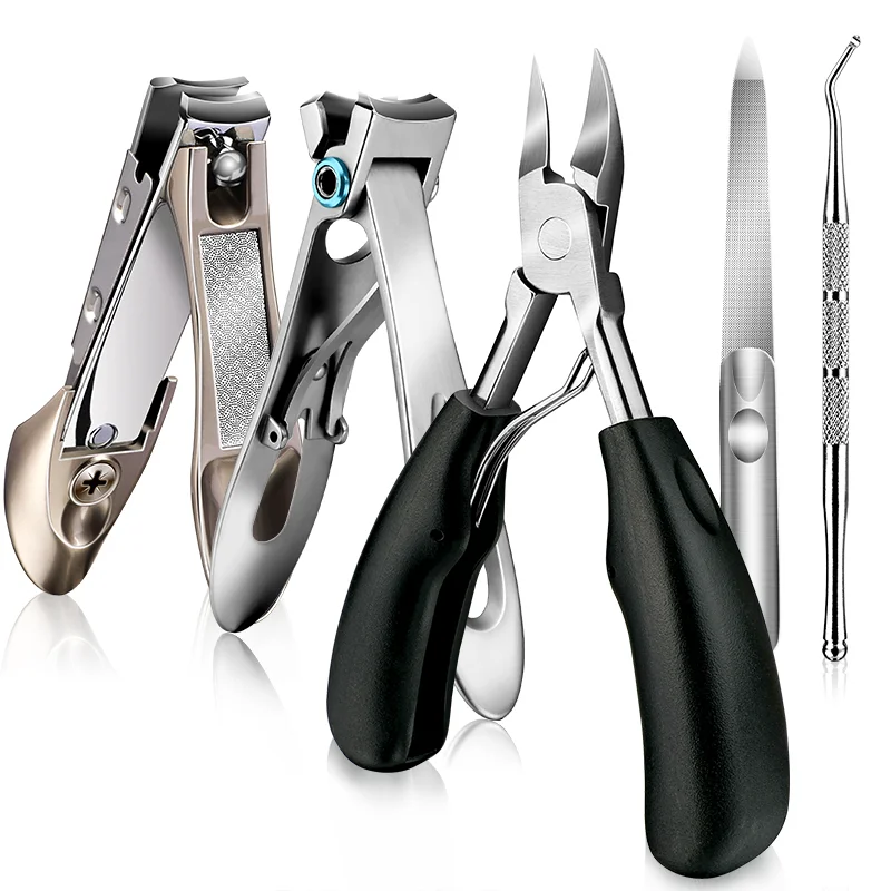 Toenail Clippers for Thick Nails, Stainless Steel Heavy Duty Cutters with Nail File, Professional Pedicure Tool for Seniors