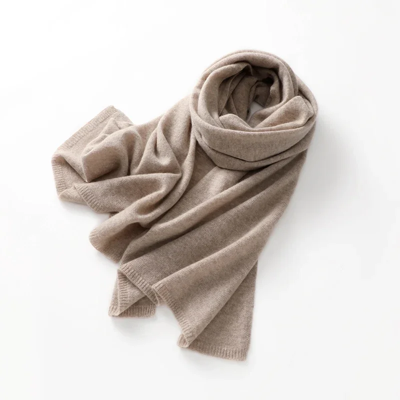 

Quality 100% Cashmere Scarf for Women Men Solid Color Warm Winter Knit Wrap, Soft Luxury Neck Warmer, Fashion Lightweight