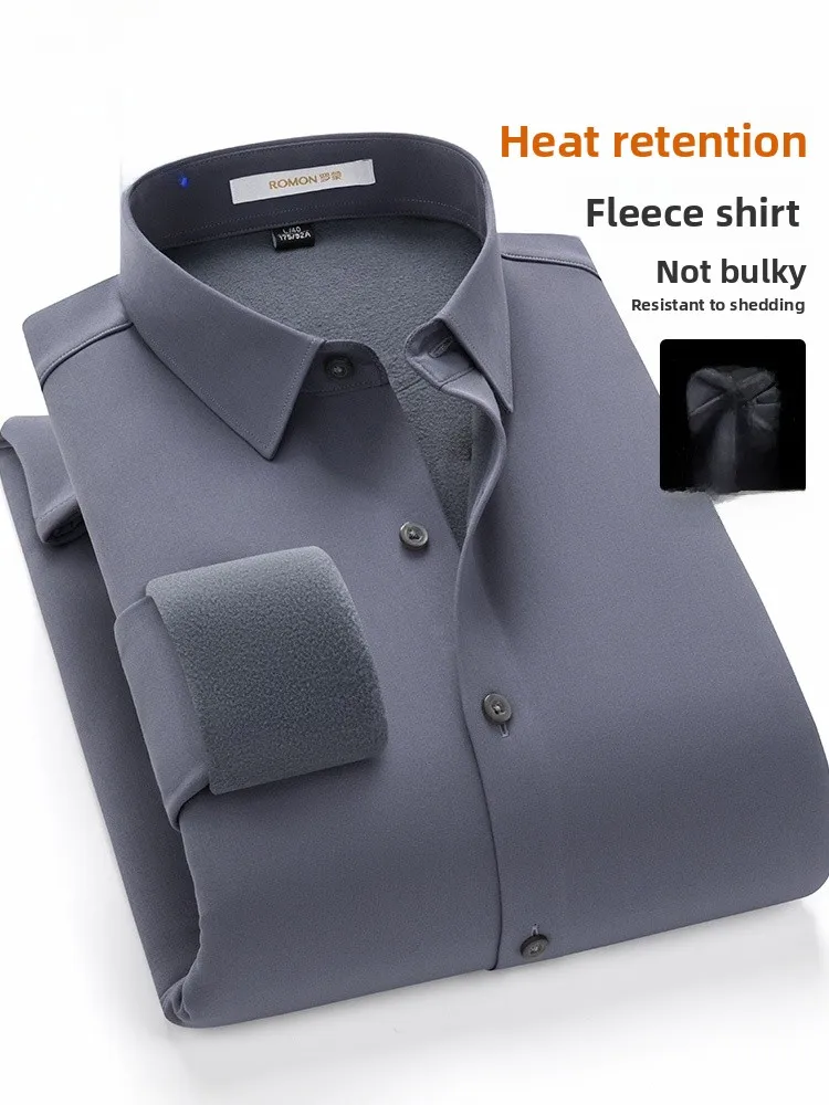 

Lormen High-End Busin ey irt Autumn Winter Thiened Long Sve Warm Profional Men's Dr irt Polyester Spandex