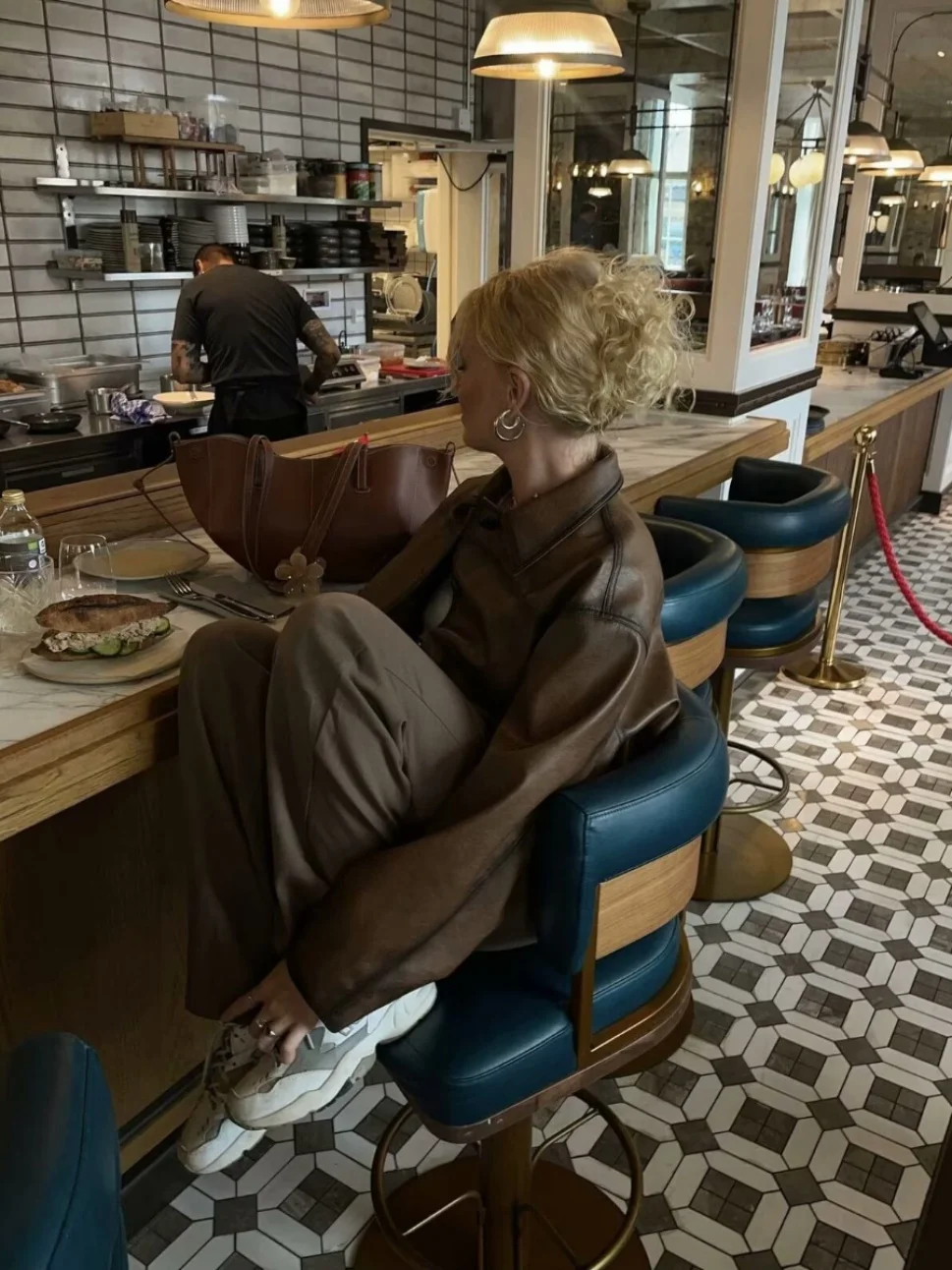 Retro Amerikaanse oliewas lederen biker Sle ort Jaet Brown Queen Faion streetwear lente normaal dun recht gesneden