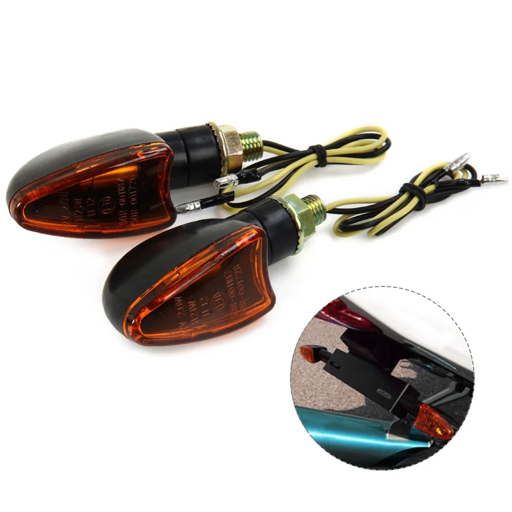 1 Pair Motorcycle 12V Universal Halogen Turn Signal Light Scooter Flashing Indicator Bike Blinker for Honda Suzuki Yamaha etc