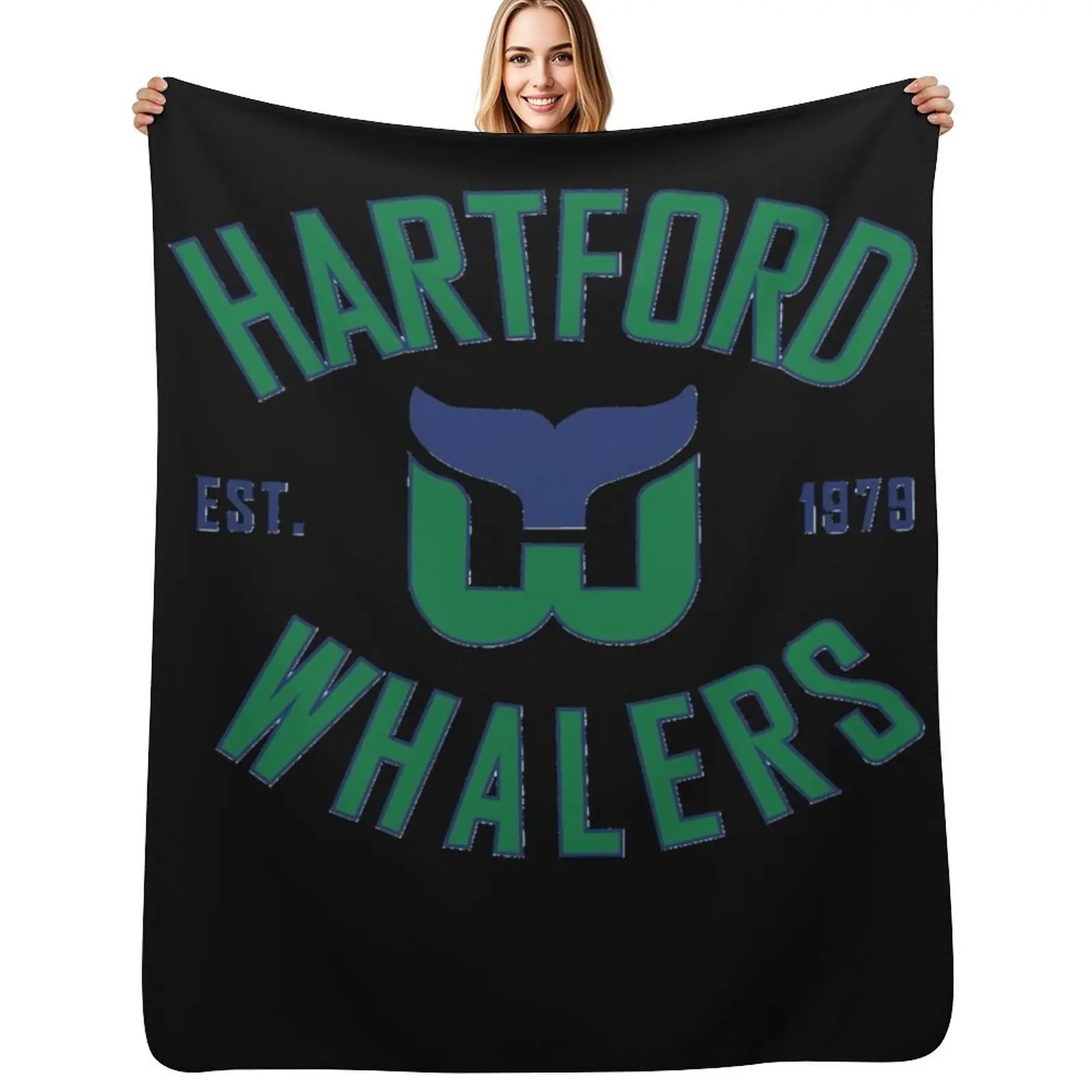 Hartford-Whalers-CT-Classic Throw Blanket Soft Big Quilt Beach anime Nap Custom Blankets