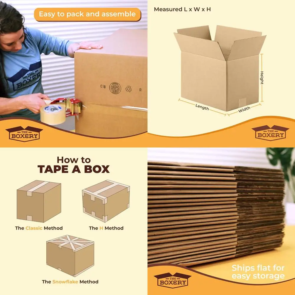 

Набор из 25 коробок из гофрированного картона коричневого цвета, 18x14x14 дюймов, для доставки, упаковки, переезда, хранения - прочные, экологичные, пригодные для переработки.