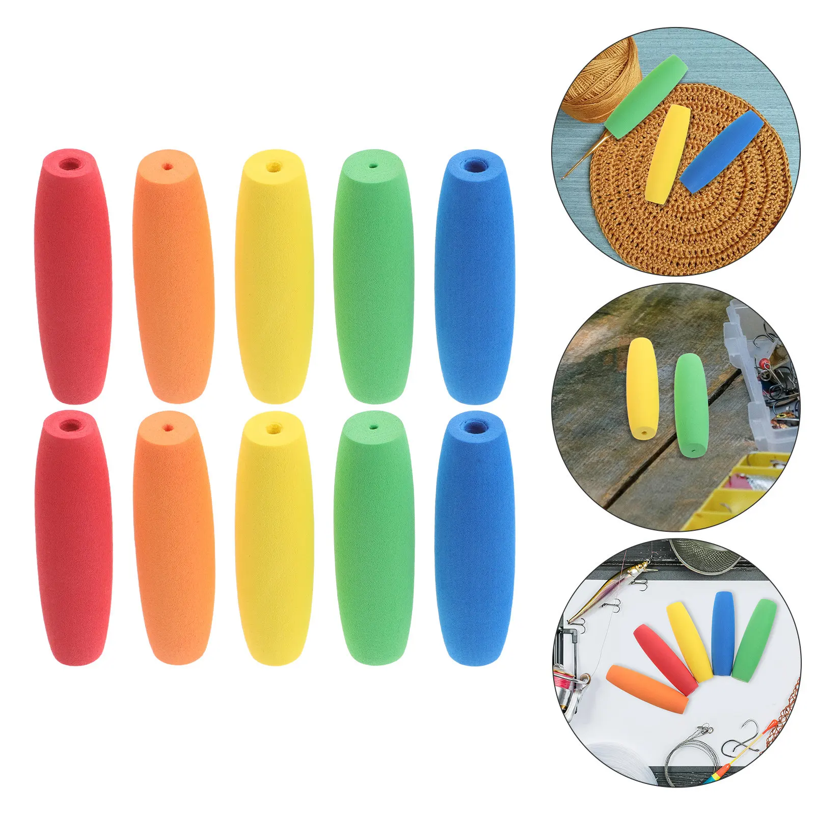 

10Pcs Bright Eva Crochet Hook Sleeves Soft Comfort Grip Non Slip Ergonomic Design Ideal for Extended Crocheting Knitting