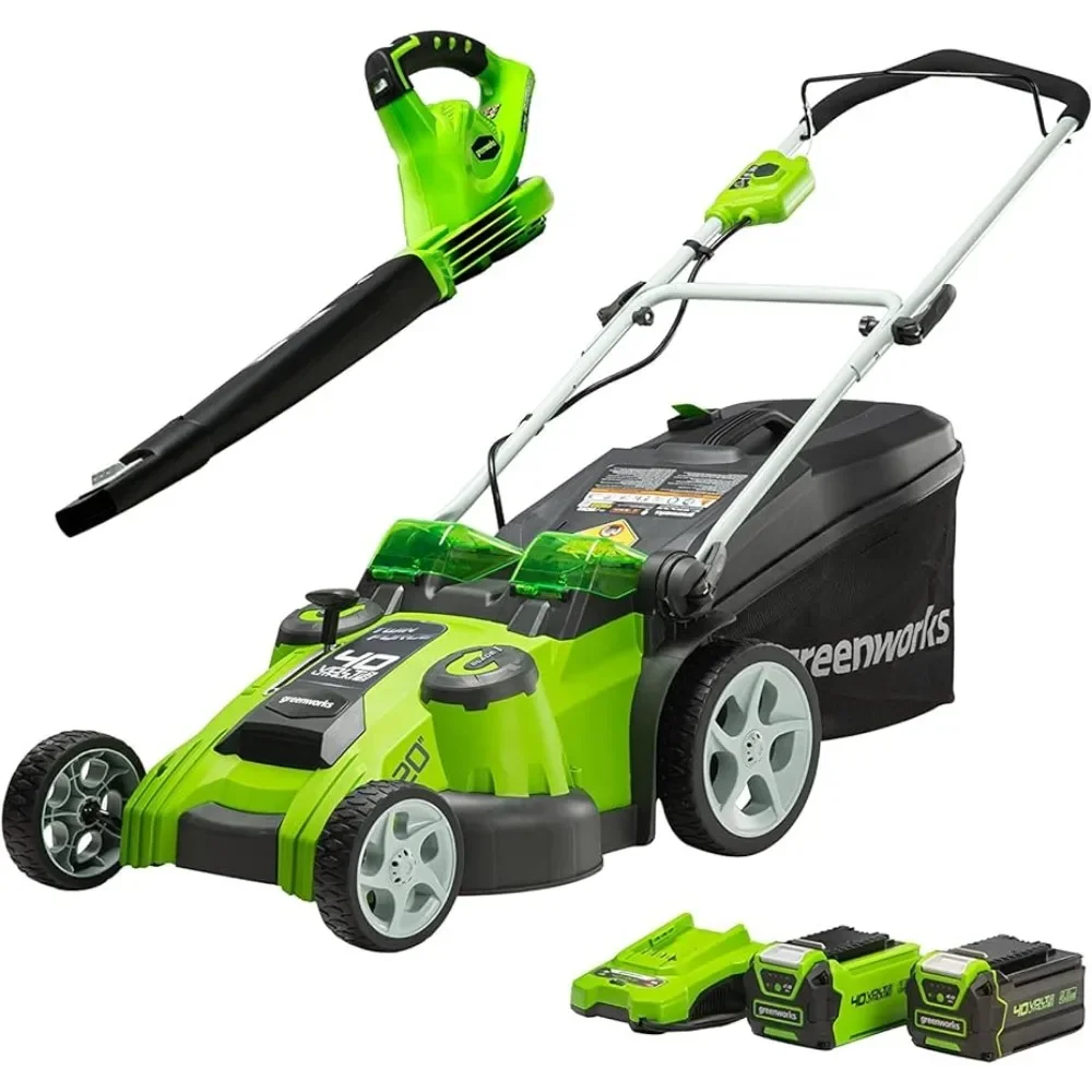 

40V 20" Cordless Electric Lawn Mower + 40V Sweeper (150 MPH), 4.0Ah + 2.0Ah Battery and Charger Included