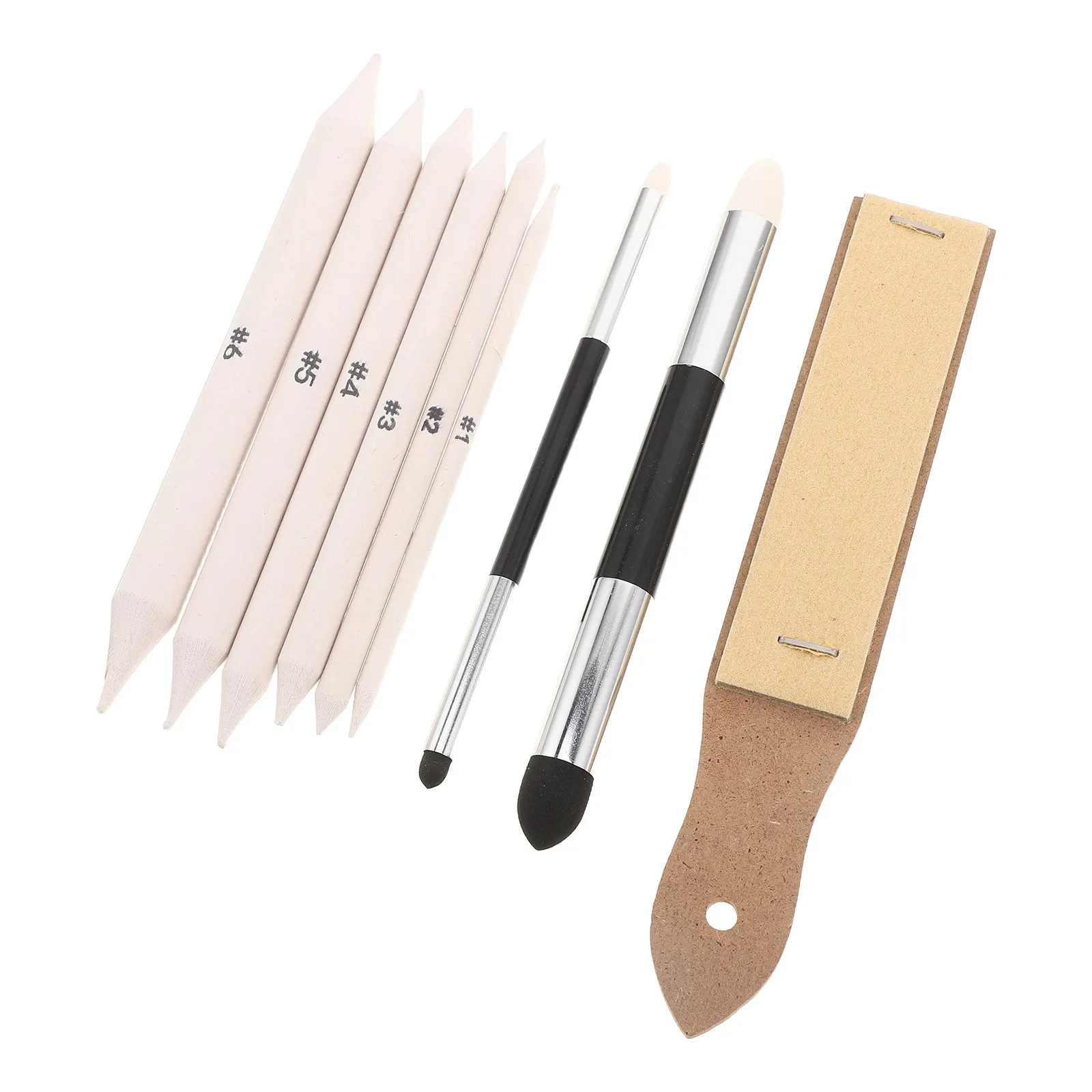 1Set Drawing Blending Stump Tools Paper Tortillon Sketching Tool Kit Essential Accessories for Art Beginners Classroom Outdoor