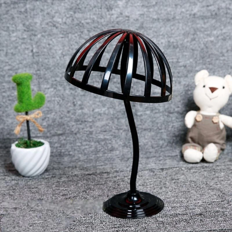 L43A Freestanding Wigs Hat Cap Storage Display Holder Rack Dryer Stand Mannequin for Head Model for Home Shop