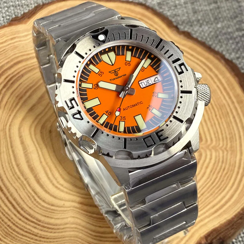 

Orange Monster Watch Diver 200m Waterproof Mechanical Men Watch AR Sapphire SEIK NH36 Rejor Steel Bracelet Birthday Gift