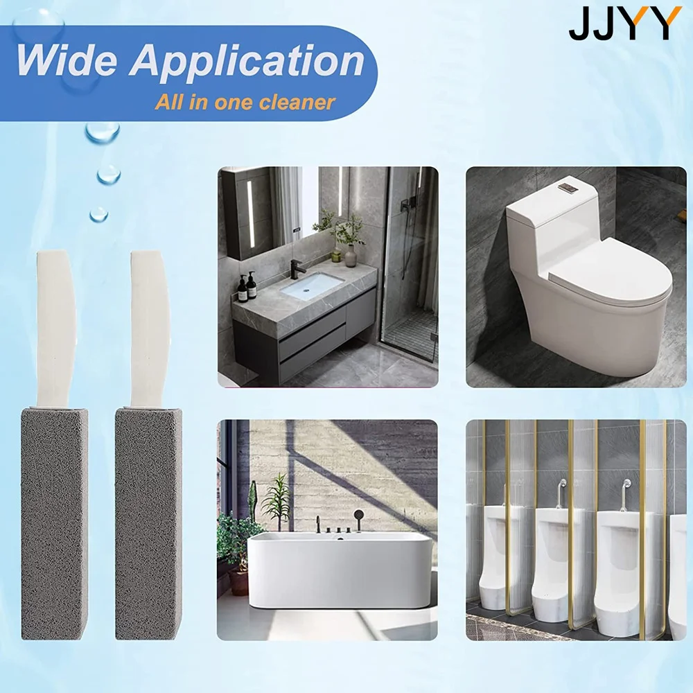 JJYY Pumice Cleaning Stone with Handle Toilet Bowl Ring Hard Water Ring Cleaner Stain Rust Grill Griddle Remover Cleaning Brush