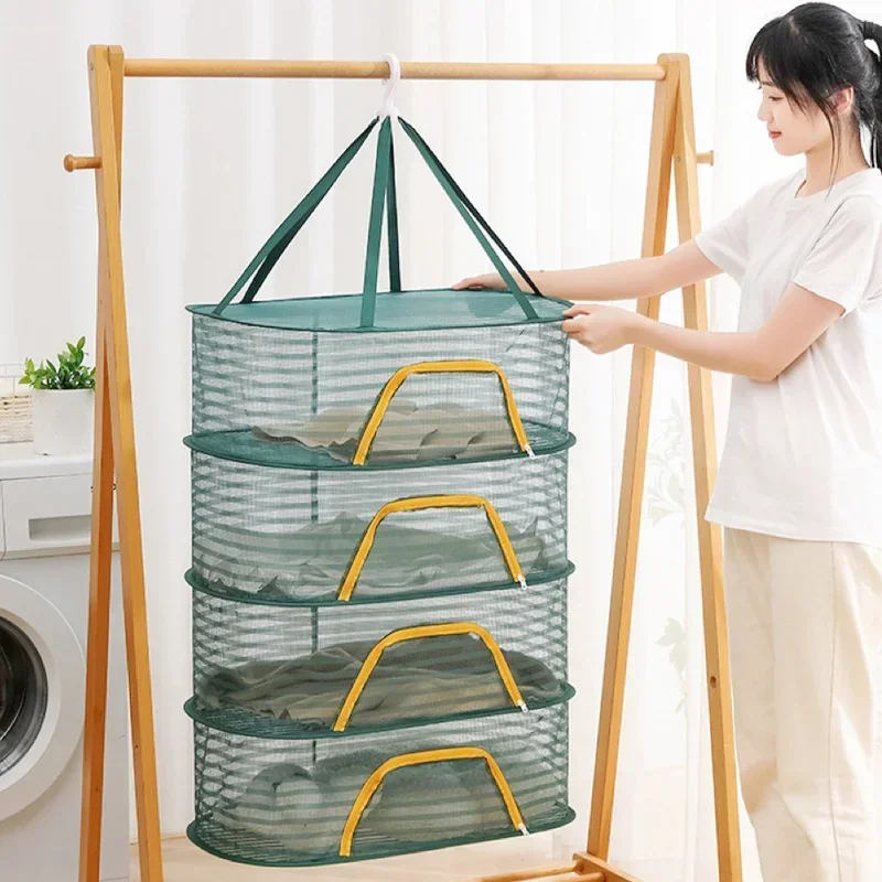 

1/2/3/4 Layers Folded Mesh Clothes Drying Net Rack Lay Flat Dry Hanger for Indoor Outdoor Delicates Towel Socks Swimsuit