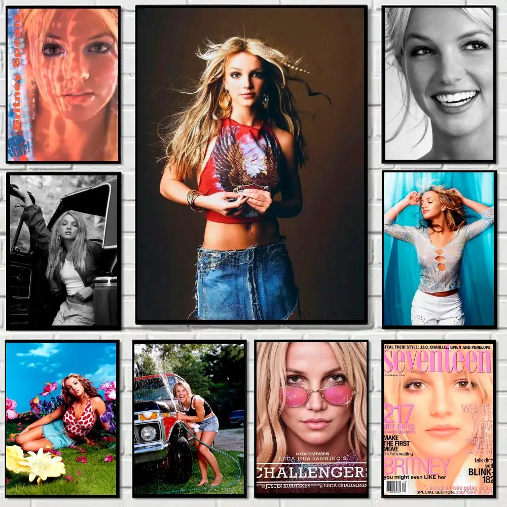 Singer Music Britney Spears Poster Self-adhesive Decal Living Room Bedroom Party Bar Decor Moisture-proof Fade-resistant