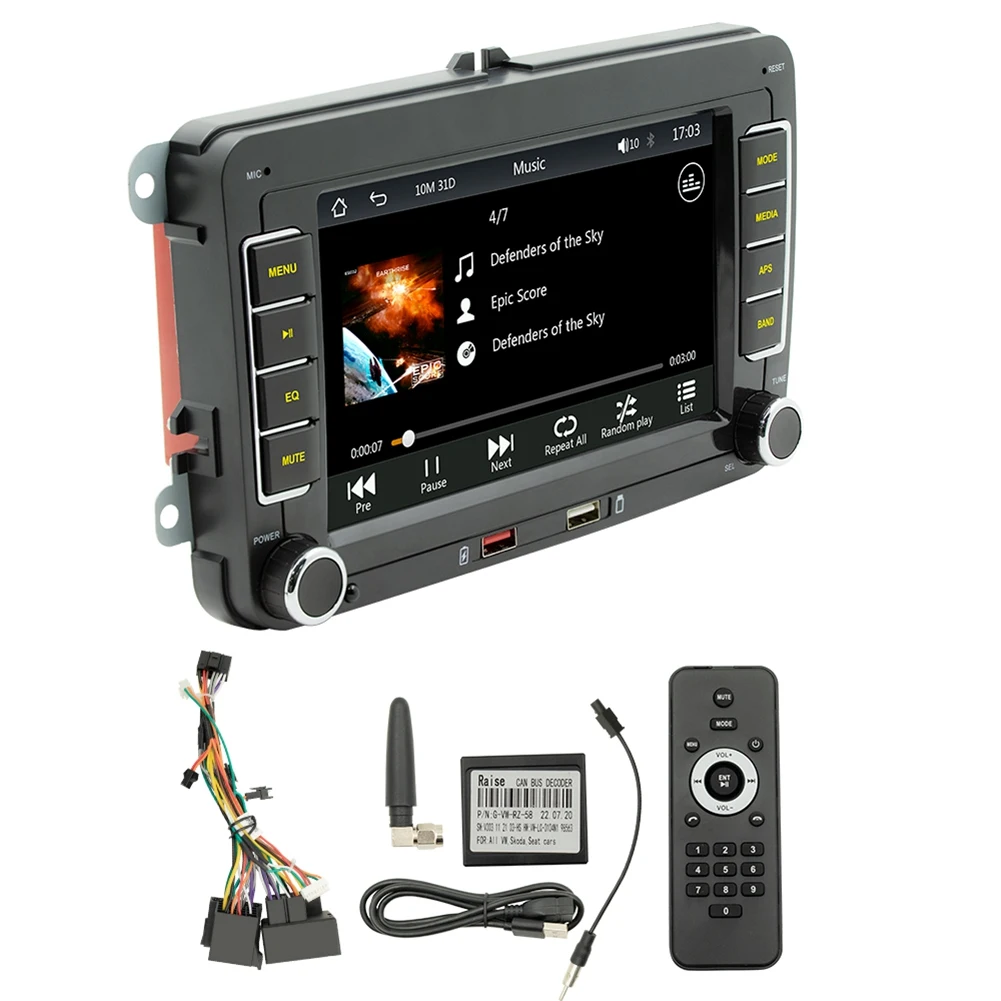 

7 Inch 2Din CarPlay Android-Auto Radio Car Stereo Bluetooth MP5 Player 2USB for VW Volkswagen/Golf