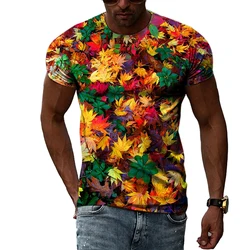 Summer Fashion Exclusive Creativity Plant Leaf graphic t shirts For Men Trendly Casual Personality O-neck 3D Print T-shirt Tops