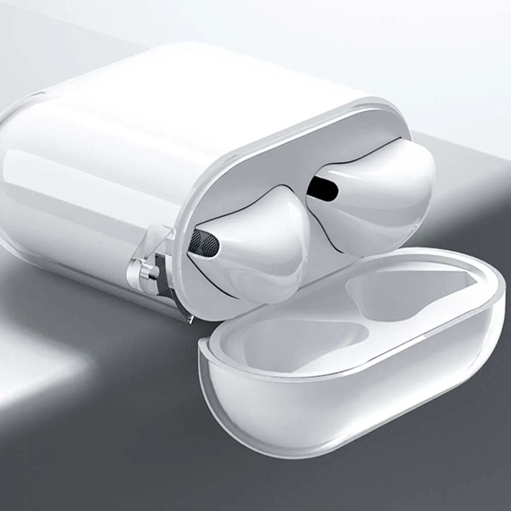 Funda de silicona suave para auriculares Apple AirPods 1a generación/2a generación, funda transparente de lujo para auriculares inalámbricos Bluetooth